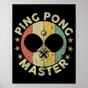 Poster Ping Pong Master Champion Tênis Coach Paddl