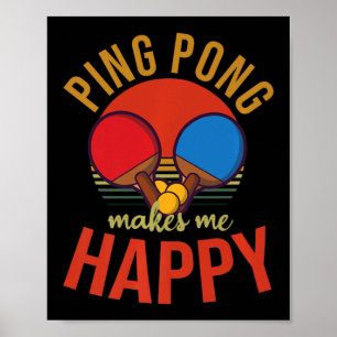 Poster Ping Pong me faz feliz Mesa Design