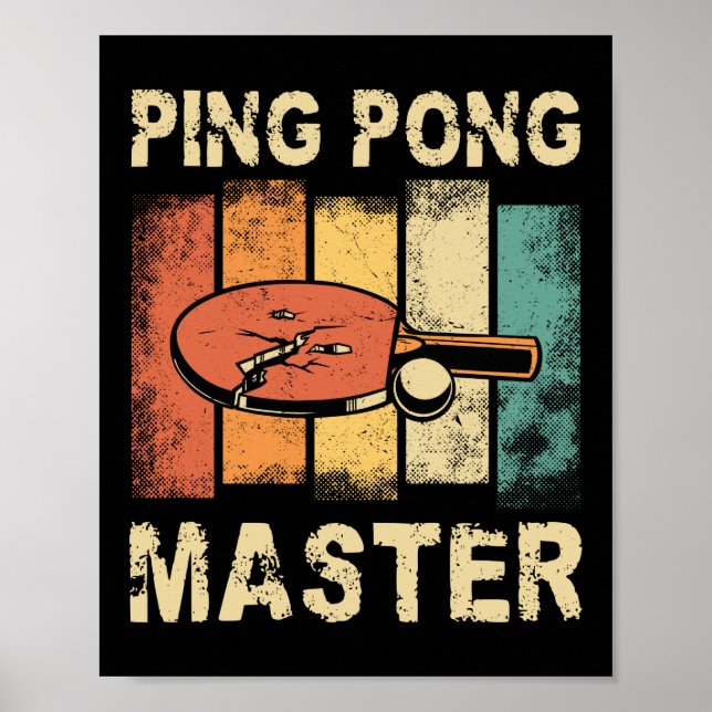 Poster Ping Pong Table Tennis Ping Pong Master Retro (Frente)