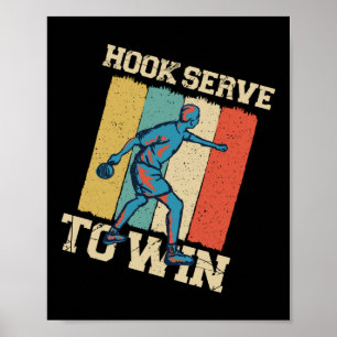 Poster Ping Pong - Tênis Hook Server to Win Retro