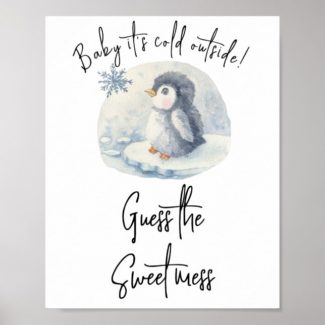 Poster Pinguim - Adivinhe a bagunça doce (Frente)