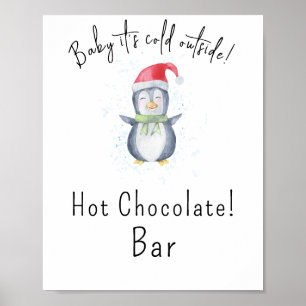 Poster Pinguim - Barra de chocolate quente