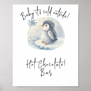 Poster Pinguim - Barra de chocolate quente
