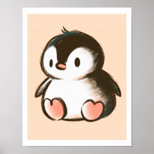 Poster Pinguim Bebê - Arte Impressa para Berçário