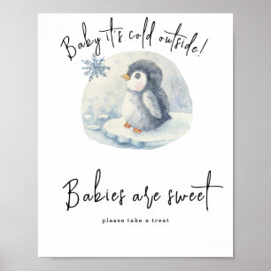 Poster Pinguim - Bebês são doces