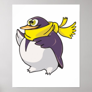Poster pinguim-bobo vestindo cachecol