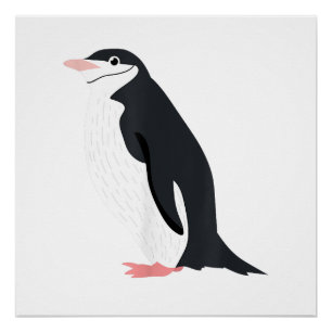 Pôster Pinguim-de-barbicha Fofo Amor por Animal Antártico