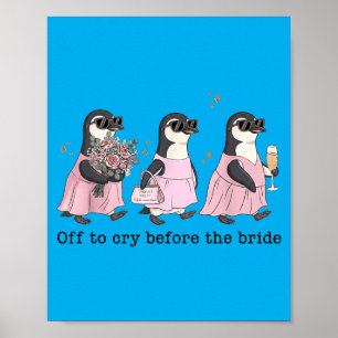 Poster Pinguim de Casamento Engraçado Para Chorar Antes d