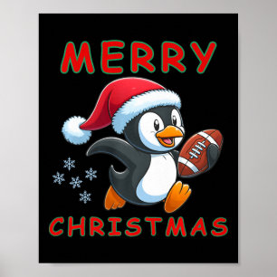 Poster Pinguim de Futebol de Natal bonito