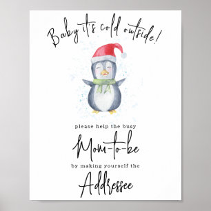 Poster Pinguim - destinatária a futura mamãe