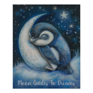 Pôster Pinguim dormindo na Lua