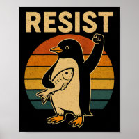 Pinguim Engraçado Resiste Pinguins em Protesto Con