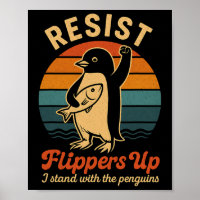 Pinguim Engraçado Resiste Pinguins em Protesto Con