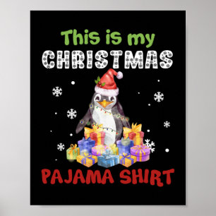 Poster Pinguim Esta É A Minha Camisa De Natal Do Pajama