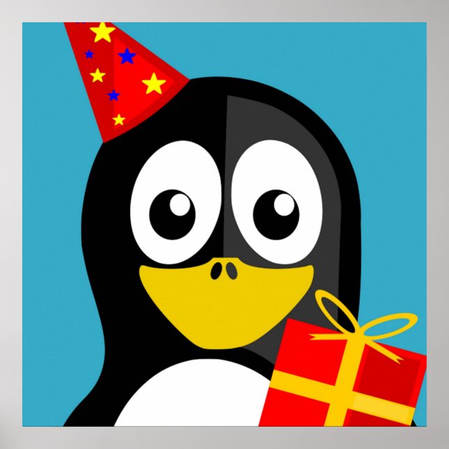 PÔSTER PINGUIM "FELIZ ANIVERSÁRIO" (Frente)