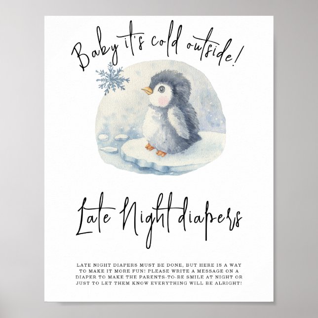 Poster Pinguim - fraldas Noturnas Tardes (Frente)