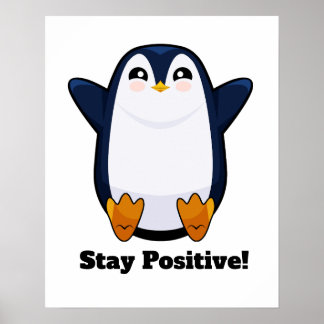 Poster Pinguim Gelado Permanece Positivo