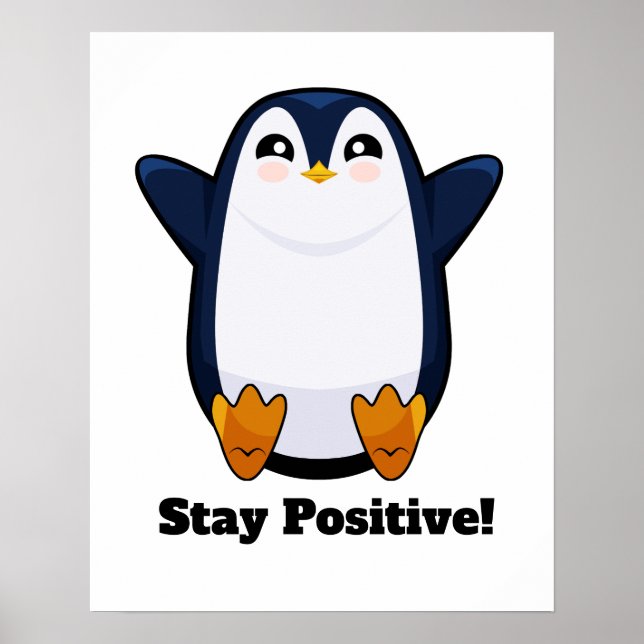 Poster Pinguim Gelado Permanece Positivo (Frente)