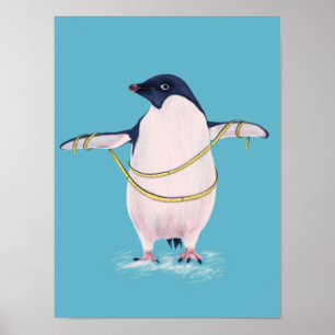 Poster Pinguim Gordo Na Dieta Pássaro Engraçado
