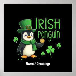 Poster Pinguim Irlandês Uma Mistura Sortuda De Divertimen