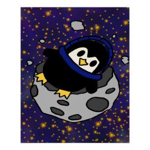 Pôster pinguim-lua