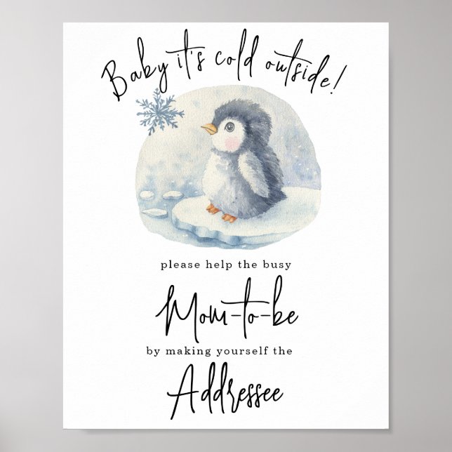 Poster Pinguim - Mãe para ser destinatária (Frente)