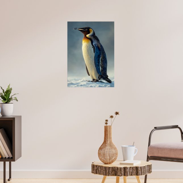 Poster Pinguim majestoso na neve árctica (Sala de Estar 3)