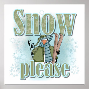 Pôster Pinguim-neve, por favor, t-shirts e presentes