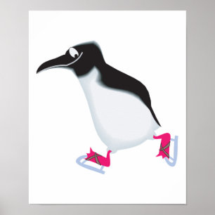 Poster pinguim pateta em iceskates