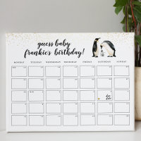 Pinguim pequeno adivinha o jogo do Chá de fraldas 