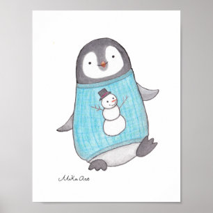 Poster Pinguim Pinguin Pinguin Happy Nursery Impre