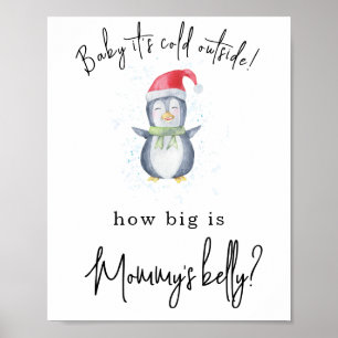 Poster Pinguim - Quão grande está a barriga da Mamãe