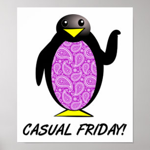 Pôster Pinguim Sexta-feira Casual Cartaz Divertido
