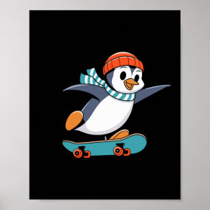 Poster Pinguim Skatista Skate Skatistas S