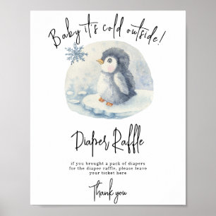 Poster Pinguim - Sorteio de Fraldas