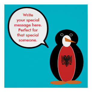 Pôster Pinguim Sra. Personalizado Albânia
