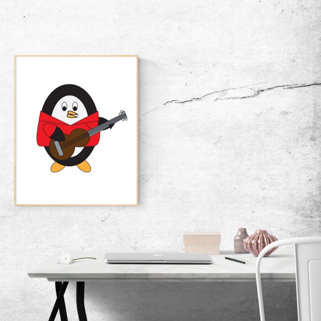 Poster Pinguim tocando guitarra de Cuta (Criador carregado)