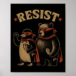 Poster Pinguim Urso Pinguim Para Cima Resiste Pinguins En