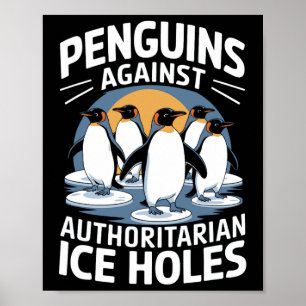 Poster Pinguins Anti-Trump Resiste Contra Autoria I