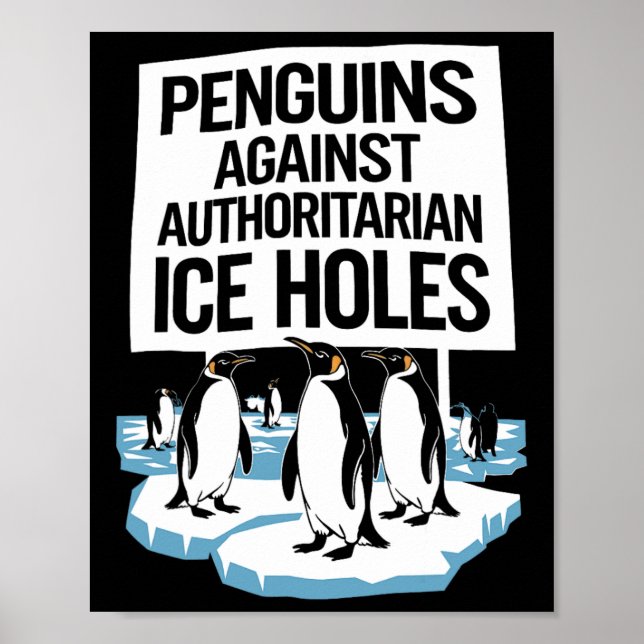 Poster Pinguins Anti-Trump Resiste Contra Autoria I (Frente)