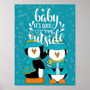 Poster Pinguins Azuis de 'Baby É Frio Lá Fora'