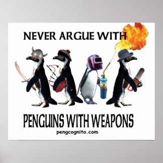 Poster pinguins com armas