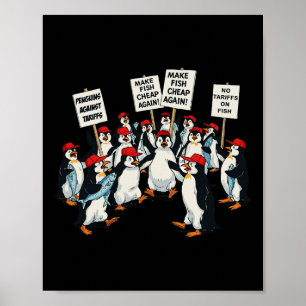 Poster Pinguins Contra Direitos Anti-Pautais De Penguin D