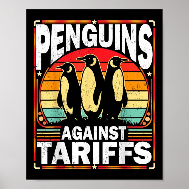 Poster Pinguins contra Tarifas Penguins Funny Anti Tarif (Frente)