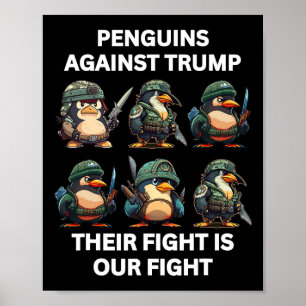 Poster Pinguins Irritados Contra Acalmar Sua Luta É Nosso