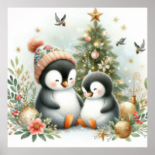 Poster Pinguins Natal