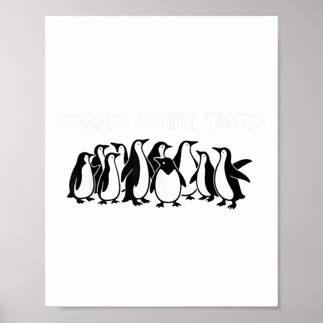 Poster Pinguins protestam contra Tarifas Engraçado Tar Pi (Frente)