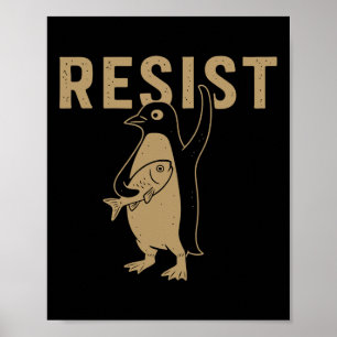 Poster Pinguins resistentes aos pinguins sutil antitrump