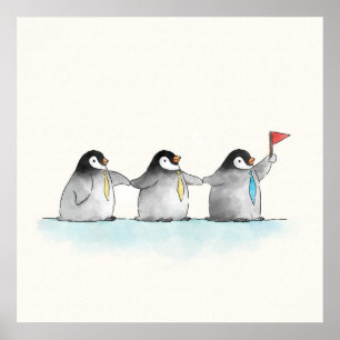 Poster Pinguins Seguidores do Líder