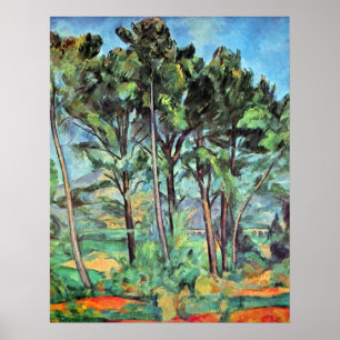 Poster Pinheiro com Viaduto por Paul Cezanne, Arte Antiga